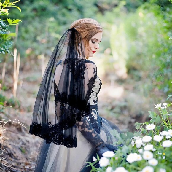 Women Mesh Veil Black Bridal Birdcage Short Wedding Face Veil with Clip main image 9